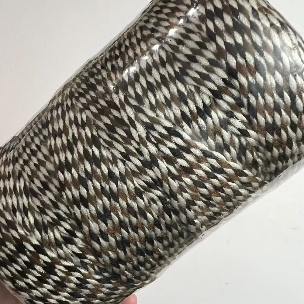 Vintage Florida Macrame Olefin Fiber Cord 4mm 100yds 300ft Herculon Brown White